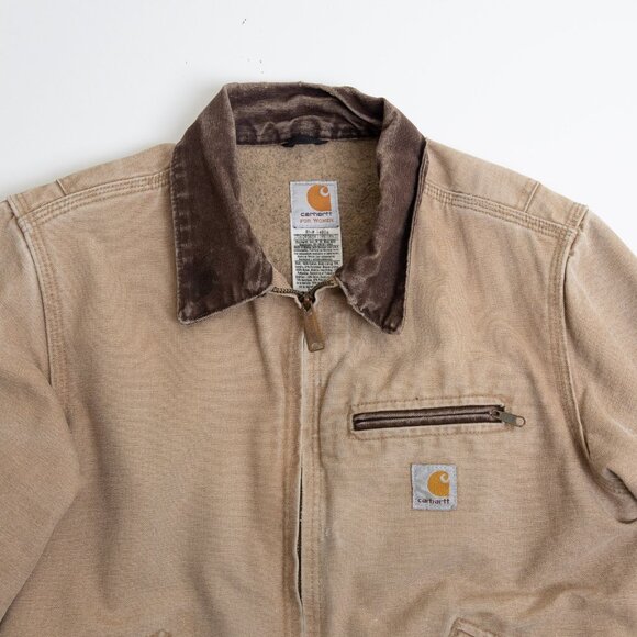 Vintage Carhartt Jacket Detroit Blanket Canvas Lined Workwear WJ097 Camel Brown - Picture 2 of 12